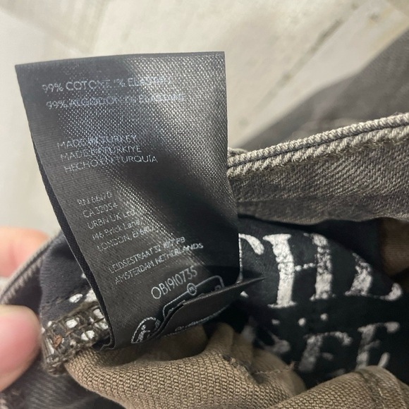 Free People WTF Vector Moto Mid Rise Flare Stone Wash Black Jeans size 26 NWT - Picture 9 of 11